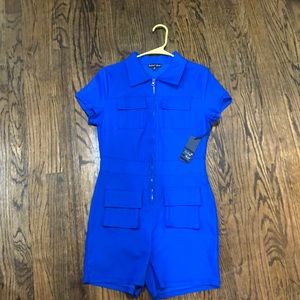 blue Short pants romper